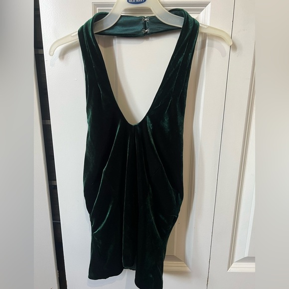 Revelry Deep Green Velvet Jumpsuit - Picture 7 of 7